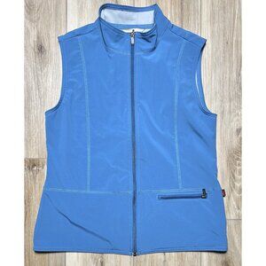 Woolrich Soft Shell Fleece Lined Patina Blue Zip Up Vest - Women Size Medium